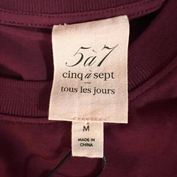 CINQ A SEPT Merlot/White Vica Top NWT - Picture 6 of 11